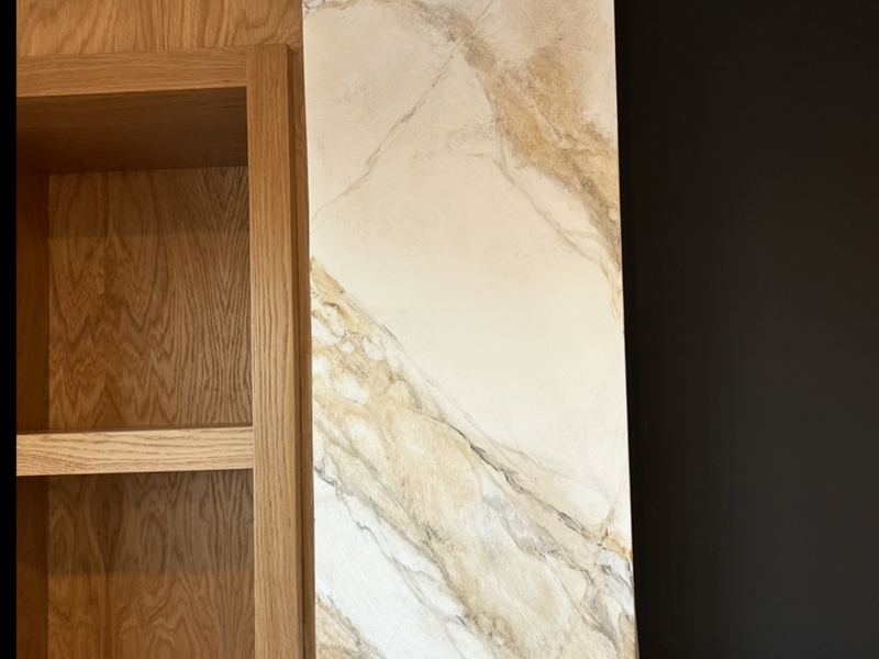 Hand-Painted Marble Wall