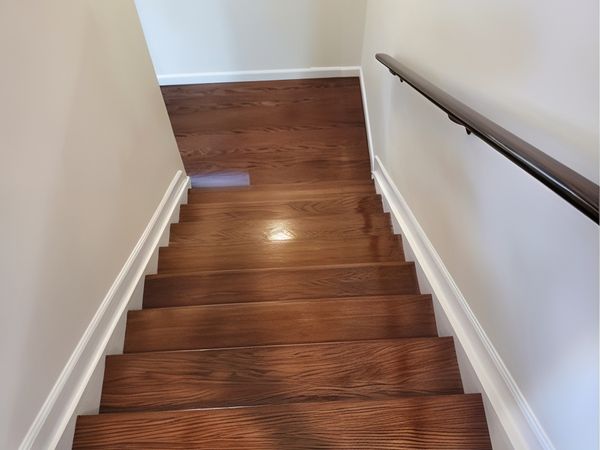 Staircase Wood Stain & Clear Coat Finish